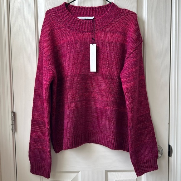 NWT Stitches & Stripes Chunky Knit Crew sweater Pink brownish Medium Oversized - Picture 1 of 8